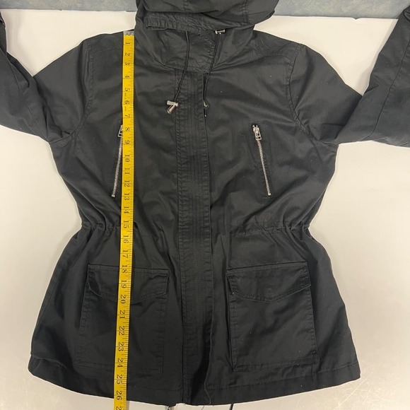 Bongo Anorak Jacket Hooded Utility Lightweight Drawstring Black Size L - Picture 8 of 9